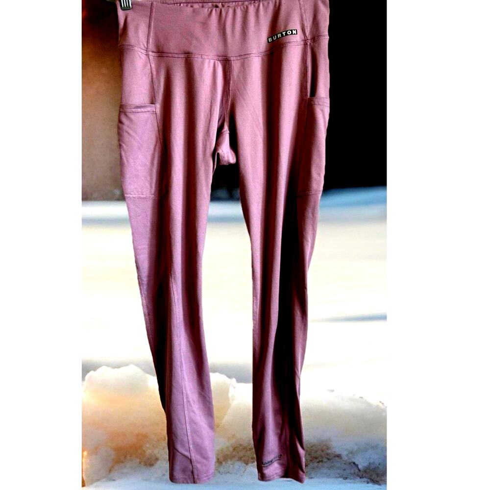 Burton purple leggings snow ski Pants living lining climate control Yoga Capris